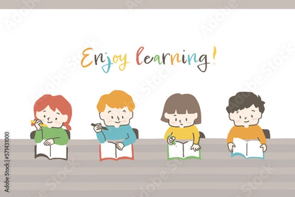 Obraz 勉強をする子供たち2