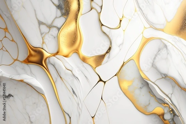 Obraz Natural White And Gold Marble Texture