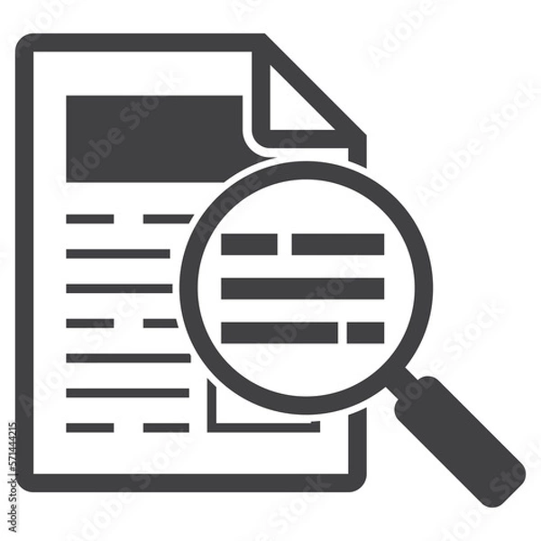 Obraz folder file document with magnifying glass icon