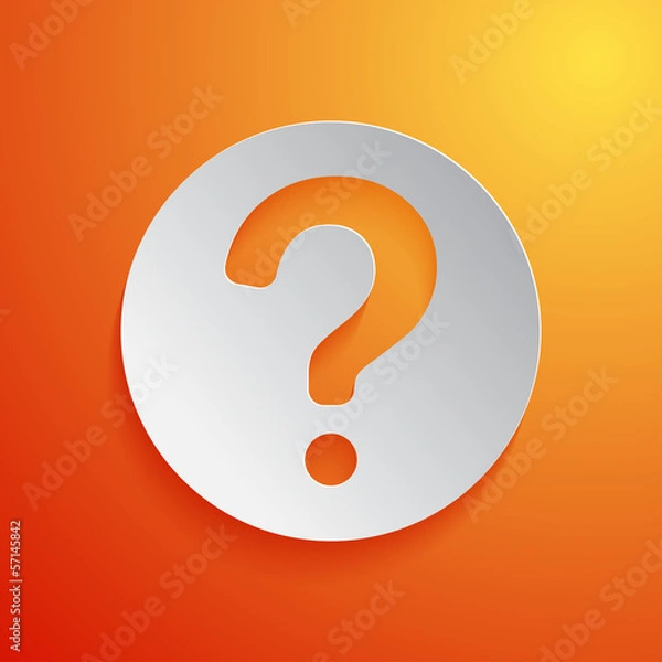 Obraz Question mark icon on orange background. Vector illustration