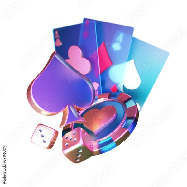 Fototapeta Modern Style Poker Card with Chip Element