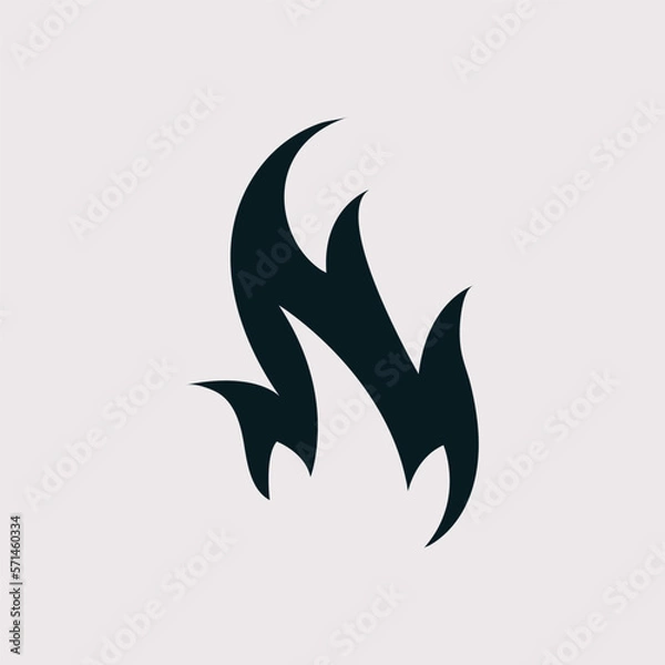 Fototapeta Fire Silhouette Symbol Vector Icon Illustration. Fire Silhouette Icon Concept White Isolated. Silhouette Style Suitable for Web Landing Page, Banner, Flyer, StickerFire Silhouette Symbol Vector Icon 