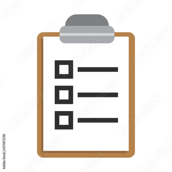 Obraz clipboard with document on transparent background, flat design