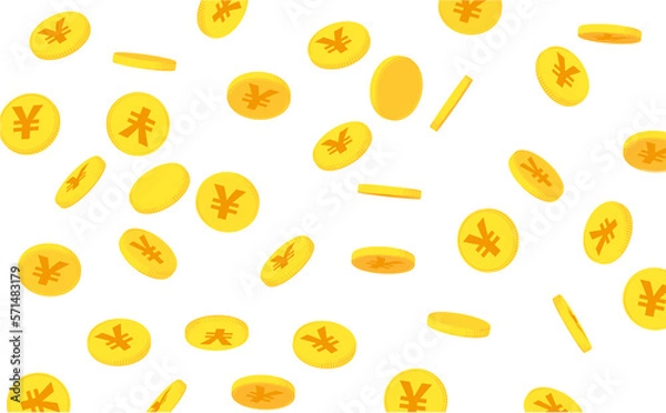 Obraz 降り注ぐ円コインのイラスト