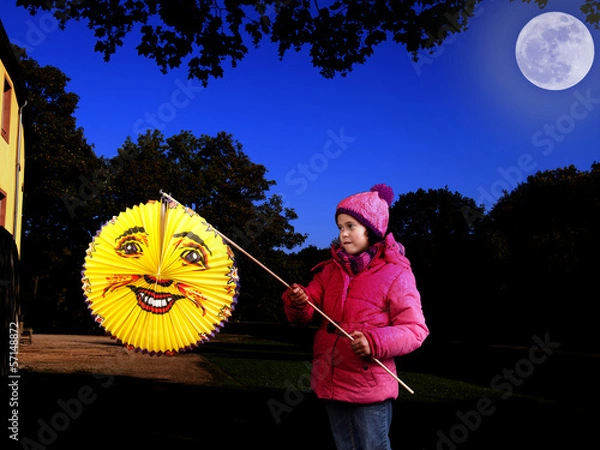 Obraz Kind mit Laterne