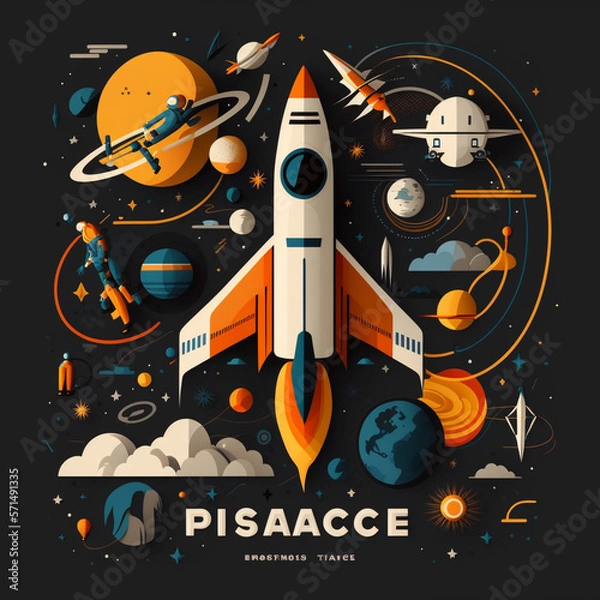 Obraz Aerospace theme and logo's