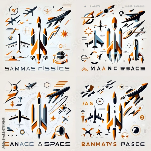 Fototapeta Aerospace theme and logo's