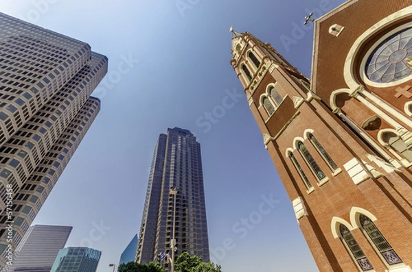 Obraz Katedra i drapacze chmur