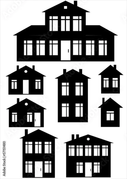 Obraz house icon set isolated on white background