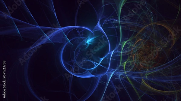 Fototapeta 3D rendering abstract colorful fractal light background