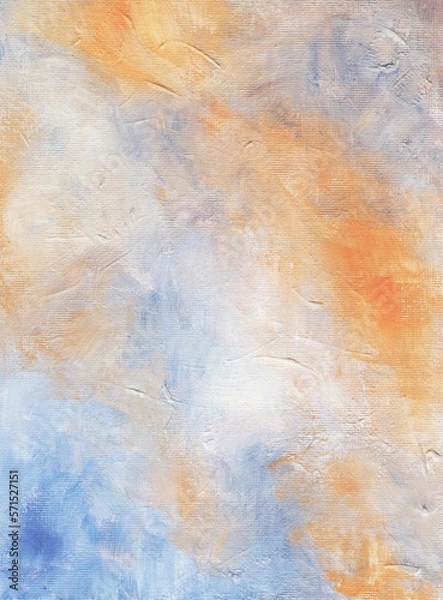 Obraz Abstract background. Canvas, acrylic. Sky blue background. Hand-drawn
