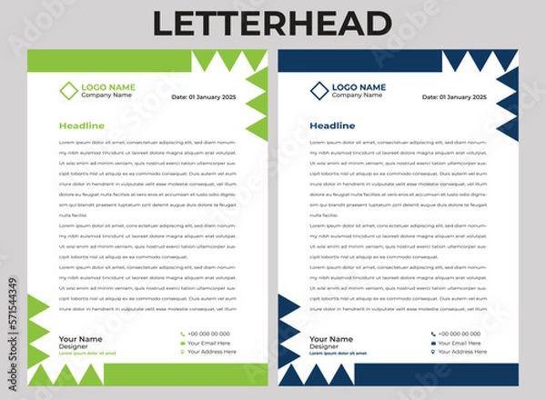 Obraz professional creative letterhead template design