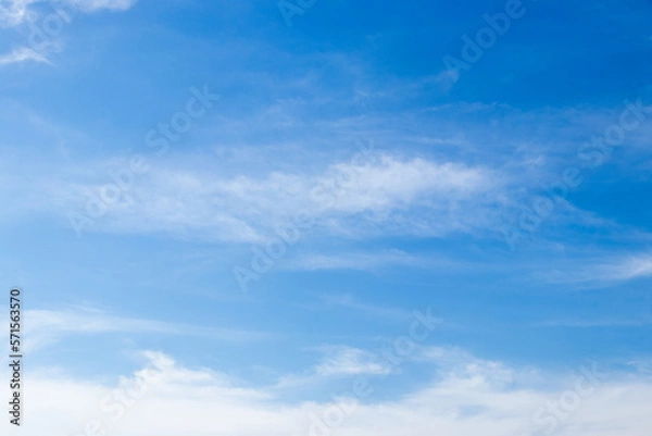 Obraz Clear blue color sky with white cloud background