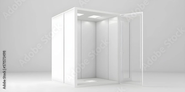 Fototapeta haven of peace with our modern, simple, and clean decor in serene white. Enjoy a peaceful mind in a space designed for relaxation, AI, Générative, AI Générative