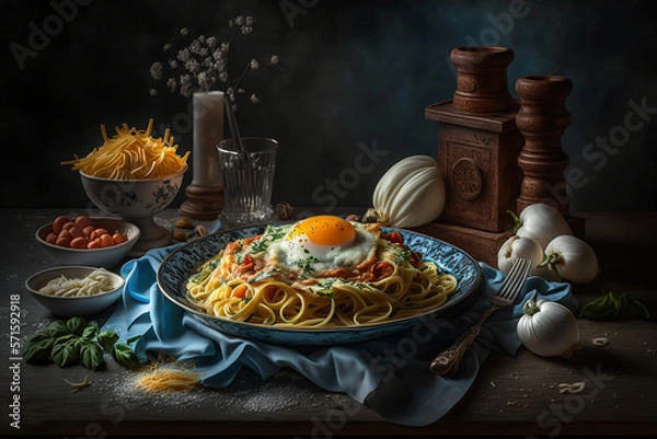 Obraz Delicious carbonara, generative ai