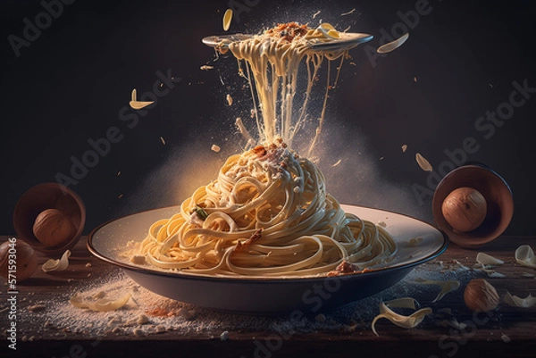 Obraz Delicious carbonara, generative ai