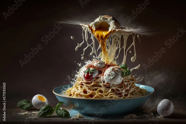 Obraz Delicious carbonara, generative ai