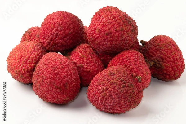Obraz Ripe lychee isolated on white background.