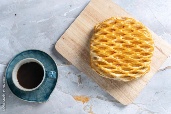 Fototapeta apple pie with coffee