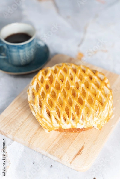Fototapeta apple pie with coffee