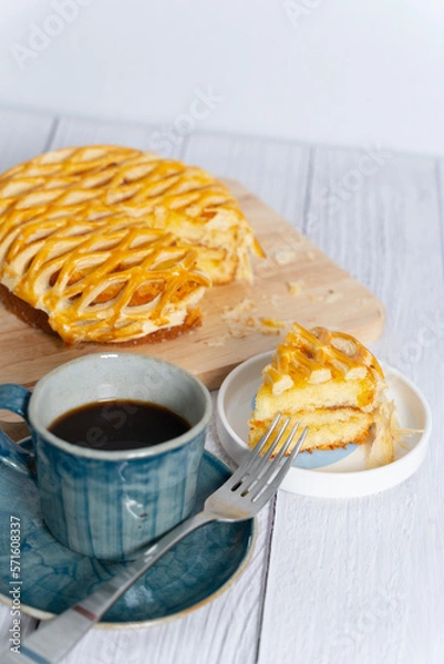 Obraz homemade pie with coffee