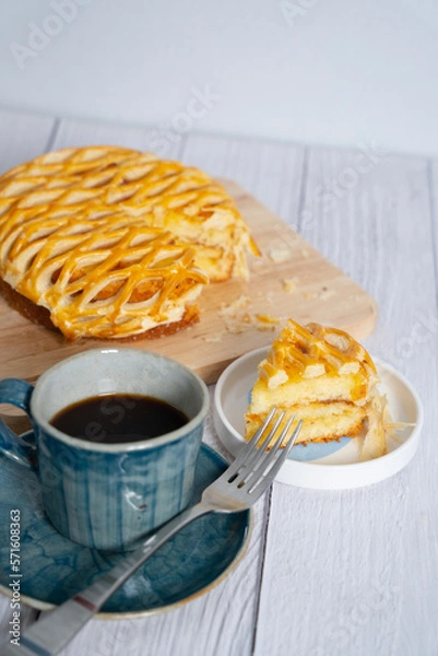 Obraz homemade apple pie with coffee