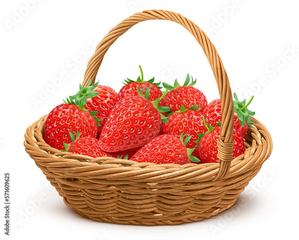 Fototapeta いちご 苺 イラスト リアル いちご狩り