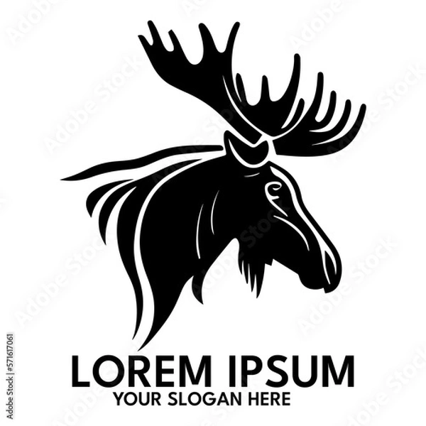 Obraz Moose silhouette, logo style vector illustration