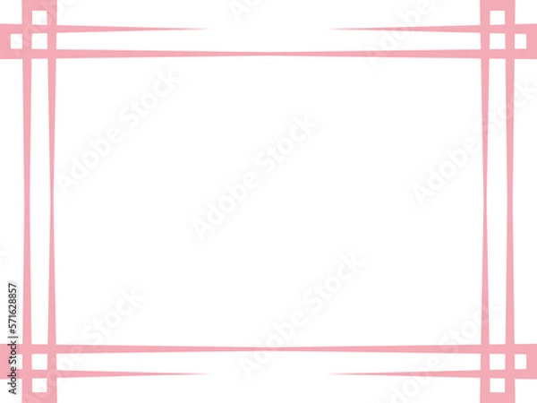 Fototapeta pink line corner frame decoration