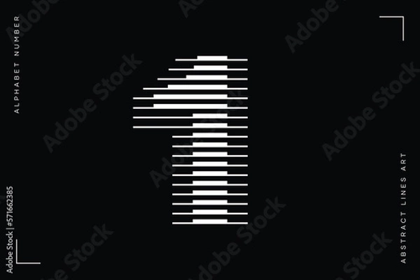 Fototapeta Number 1 with Abstract Lines Pattern