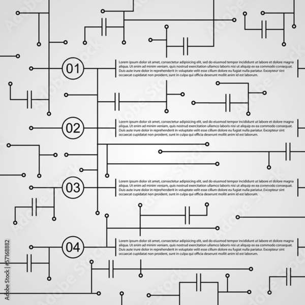 Fototapeta Vector microchip abstract infographic. Modern design template