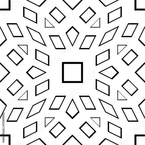 Fototapeta  Seamless pattern with  abstract shapes,Black and white color. Repeating pattern for decor, textile and fabric.