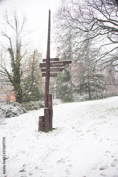 Obraz snow covered bridge