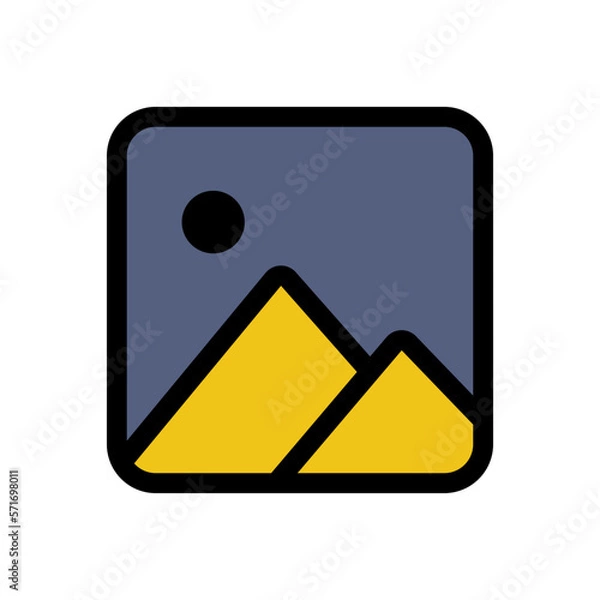 Obraz Photos icon line isolated on white background. Black flat thin icon on modern outline style. Linear symbol and editable stroke. Simple and pixel perfect stroke vector illustration