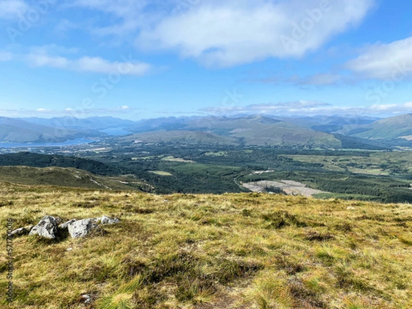 Fototapeta A view of the Scottish Countryside from the top of the Nevis Range