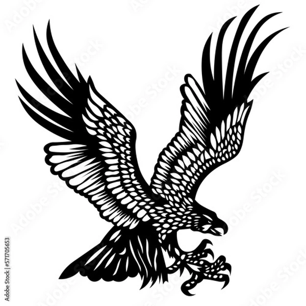 Obraz bird eagle vector silhouette with wings