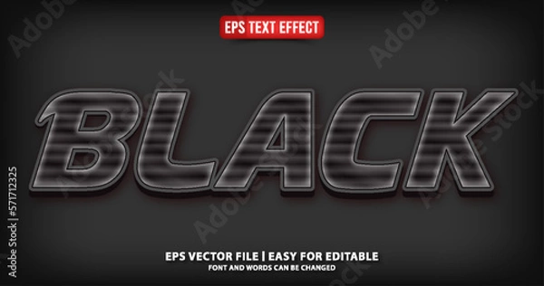 Fototapeta black editable text effect vector