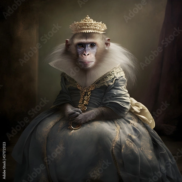Obraz Monkey Queen, Monkey Princess, with generative AI