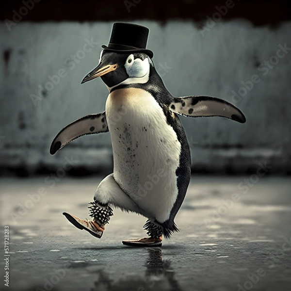 Obraz Tap dancing penguin, made with generative AI