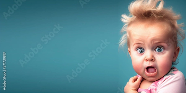 Fototapeta Banner Witzig daher schauendes Kind, Generative AI