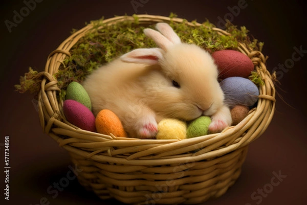 Obraz Hopping Down the Egg Trail: A Bunny-Packed Basket of Easter Delight!