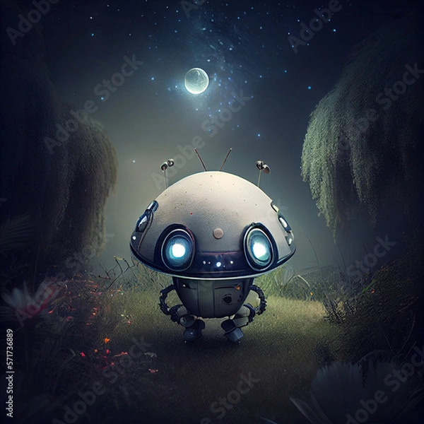 Obraz Extraterrestre robot dans un jardin