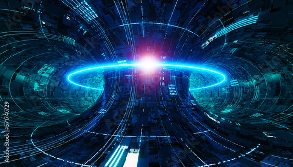 Obraz nuclear fusion power generator concept image, 3d rendering