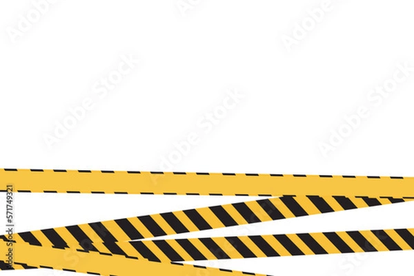 Fototapeta Crime stripe tape. Police danger caution yellow barrier vector. Not cross security lines. incident illustration, dangerous scene. criminal case on white background vector concept