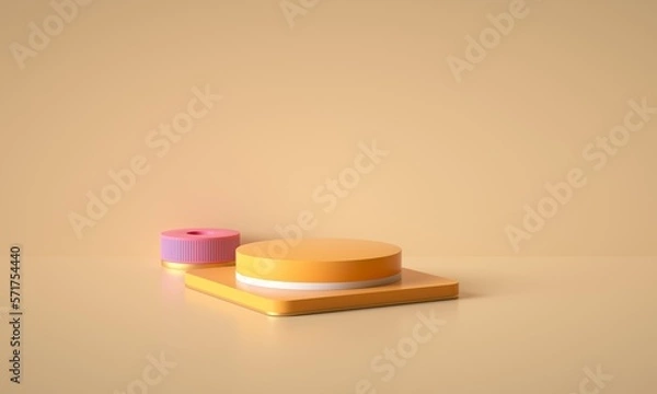 Fototapeta 3D rendered geometric booth background