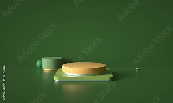 Fototapeta 3D rendered geometric booth background