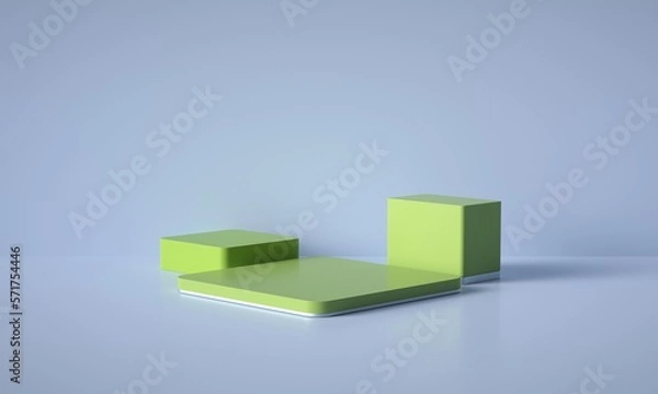 Fototapeta 3D rendered geometric booth background