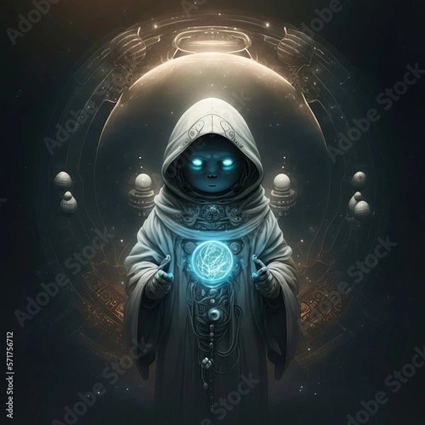 Fototapeta alien and galaxy wallpaper background. Generative AI