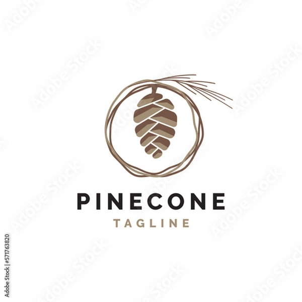 Obraz Pine cone logo design illustration vector template