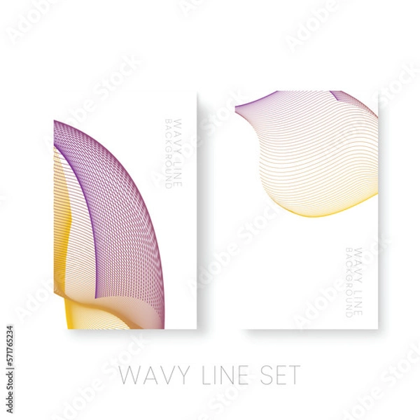 Obraz Yellow purple Wavy line set